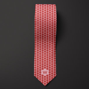 Red Honeycomb Casual Neck Tie