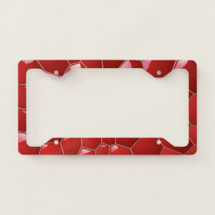 Red Honeycombs License Plate Frame