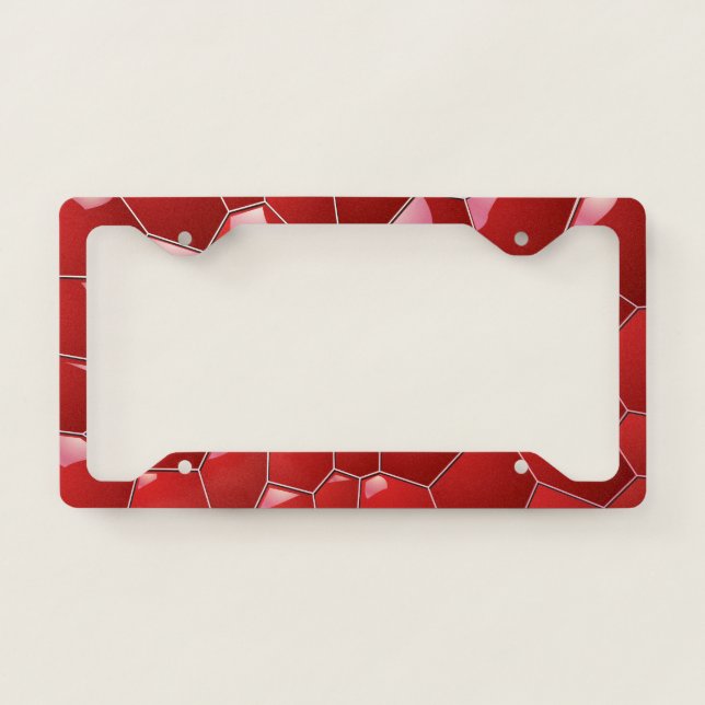 Red Honeycombs License Plate Frame (Front)