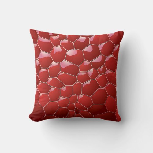 Red Honeycombs Throw Pillow