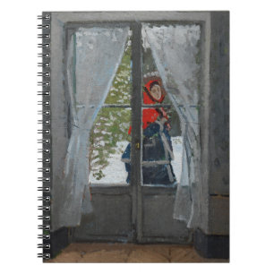 Red Hood Winter Window Impressionist Notebook