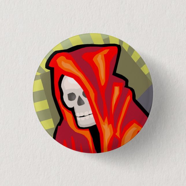 Red Hooded Grim Reaper Button (Front)