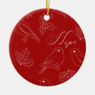 Red HOPE Christmas ornament