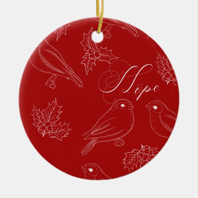 Red HOPE Christmas ornament (Front)