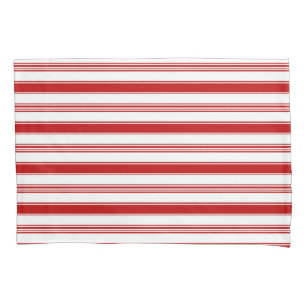 Red Horizontal Stripes (large scale) Pillow Case