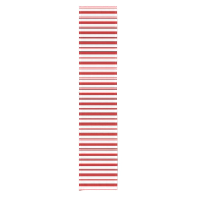 Red Horizontal Stripes Short Table Runner (Front)