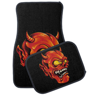 Red Horned Devil Demon Car Floor Mat