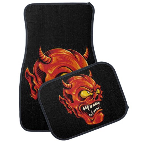 Red Horned Devil Demon  Car Floor Mat