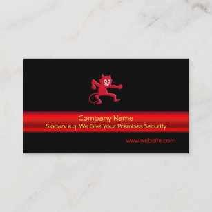 Red Horned Devil Imp, red metallic-effect stripe Business Card