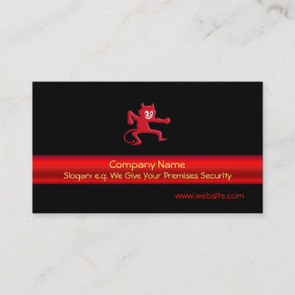 Red Horned Devil Imp, red metallic-effect stripe Business Card