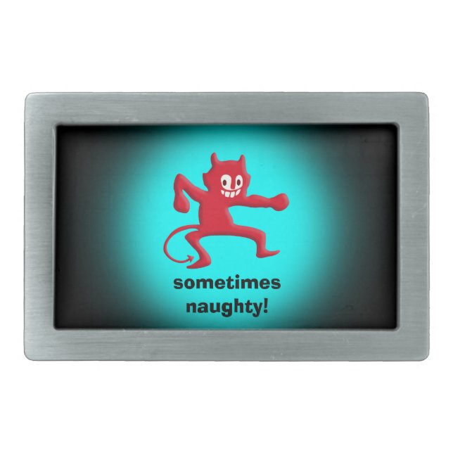 Red Horned Imp, Pointed Tail, sometimes naughty Belt Buckle (Front)