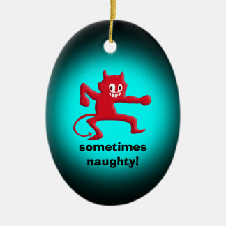 Red Horned Imp, Pointed Tail, sometimes naughty Ceramic Ornament