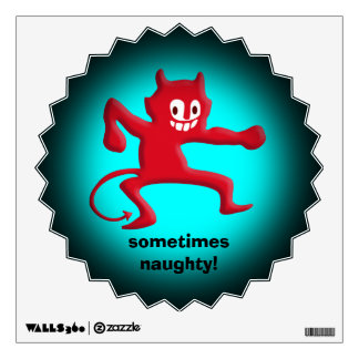 Red Horned Imp, Pointed Tail, sometimes naughty Wall Sticker