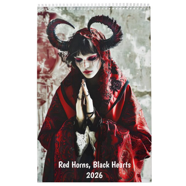 Red Horns, Black Hearts - Gothic Style Calendar (Cover)
