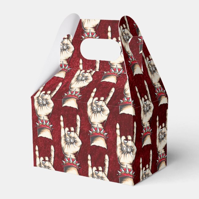 Red Horns Up   Favor Boxes (Front Side)