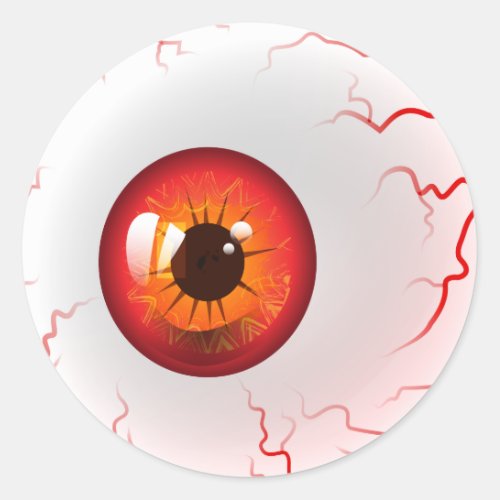 Red Horror Eyeball Classic Round Sticker