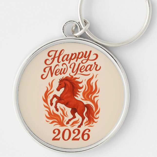 Red Horse 2026 Keychain (Front)