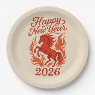 Red Horse 2026 Paper Plates