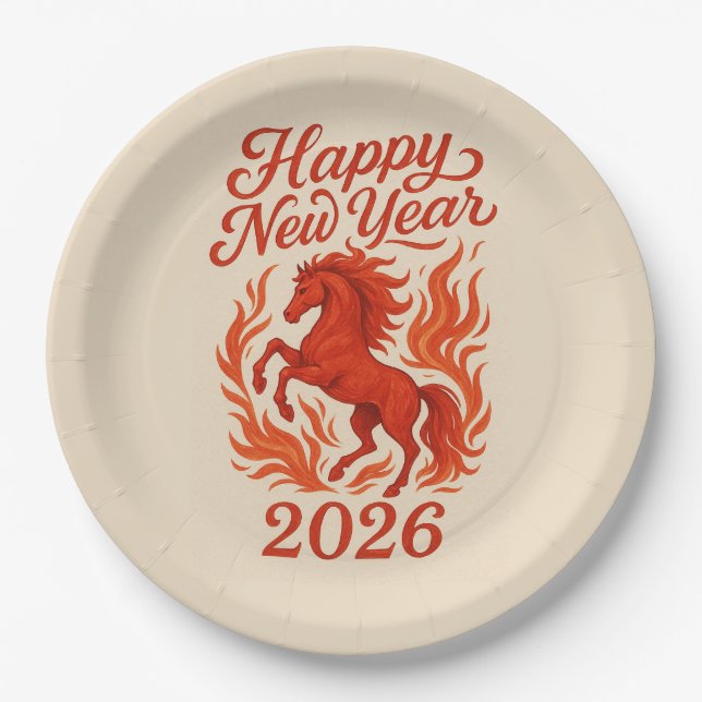 Red Horse 2026 Paper Plates (Front)