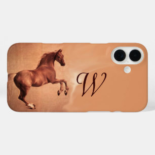 RED HORSE Antique Pink Monogram iPhone 16 Plus Case