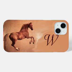 RED HORSE Antique Pink Monogram iPhone 15 Plus Case
