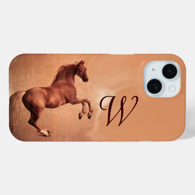 RED HORSE Antique Pink Monogram Case-Mate iPhone Case (Back (Horizontal))