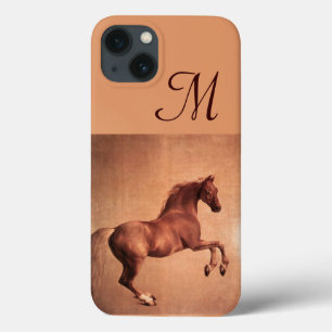 RED HORSE ,Antique Pink Monogram iPhone 13 Case