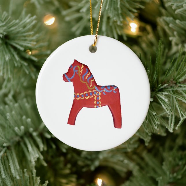 Red Horse Ceramic Ornament (Tree)