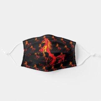 Red Horse Fire Art Cloth Face Mask