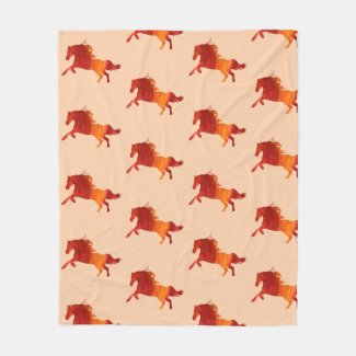 Red horse, fire horse art Fleece Blanket