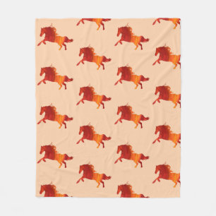 Red horse, fire horse art Fleece Blanket