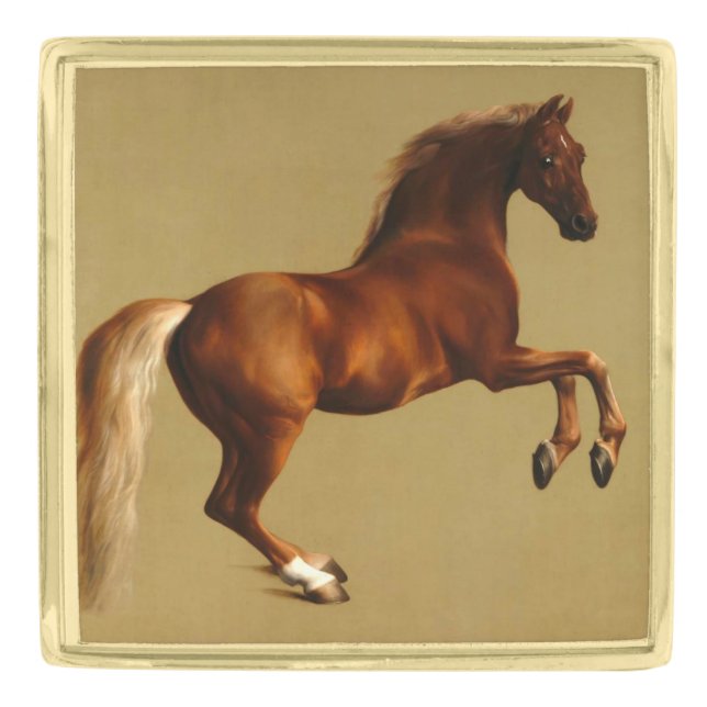 RED HORSE GOLD FINISH LAPEL PIN (Front)