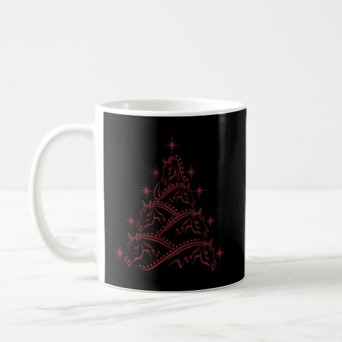 Red Horse Head Christmas Tree Design Seasonal Gift Coffee Mug