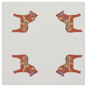 Red Horse Linen Fabric