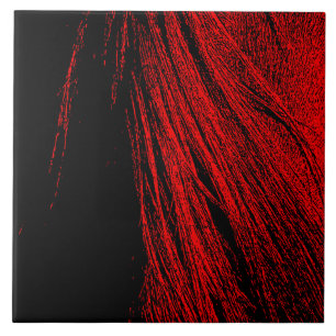 Red Horse Mane Abstract Ceramic Tile