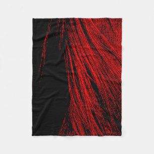 Red Horse Mane Abstract Fleece Blanket
