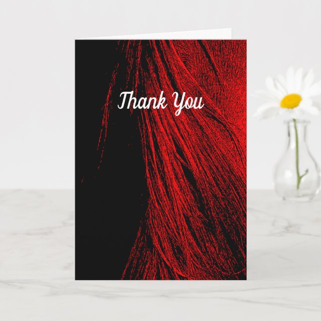 Red Horse Mane Abstract Folded Greeting Card (Small Plant)