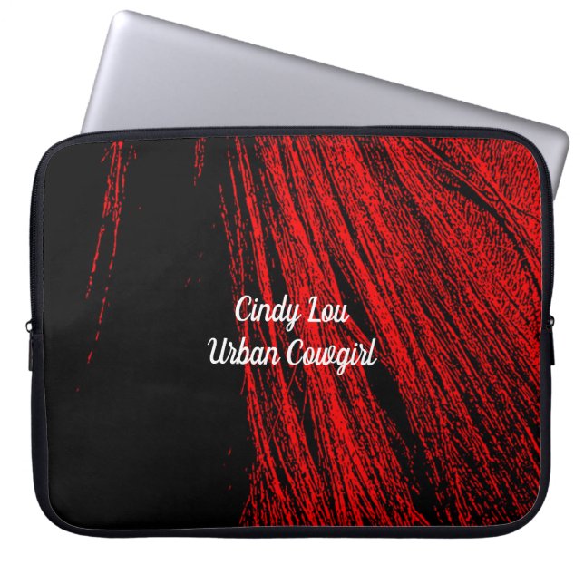 Red Horse Mane Abstract Laptop Sleeve (Front)