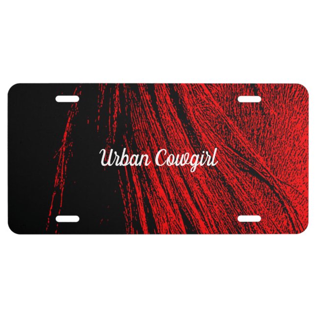 Red Horse Mane Abstract License Plate (Front)