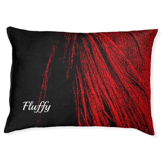 Red Horse Mane Abstract Pet Dog Bed (Front)