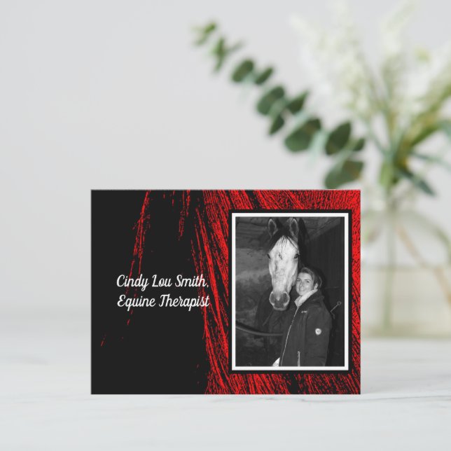 Red Horse Mane Abstract Photo Postcard (Standing Front)