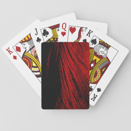 Red Horse Mane Abstract Playing Cards