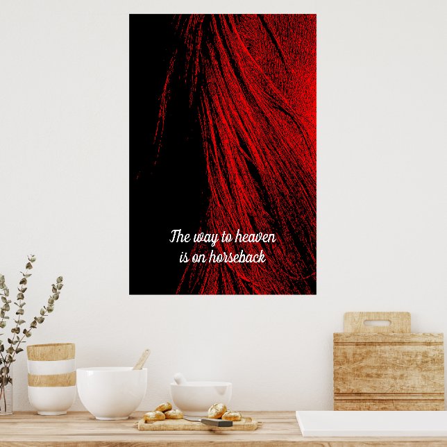 Red Horse Mane Abstract Poster (Kitchen)