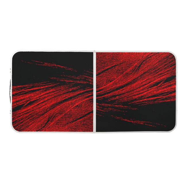 Red Horse Mane Abstract Tailgate Pong Table (Top)