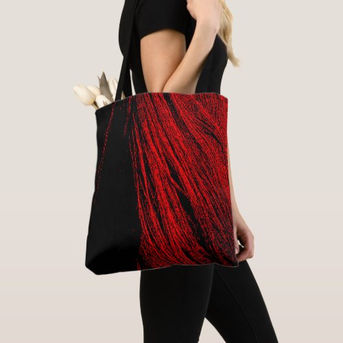 Red Horse Mane Abstract Tote Bag