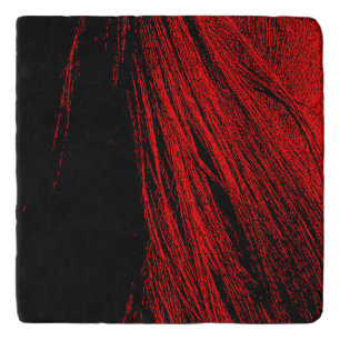 Red Horse Mane Abstract Trivet
