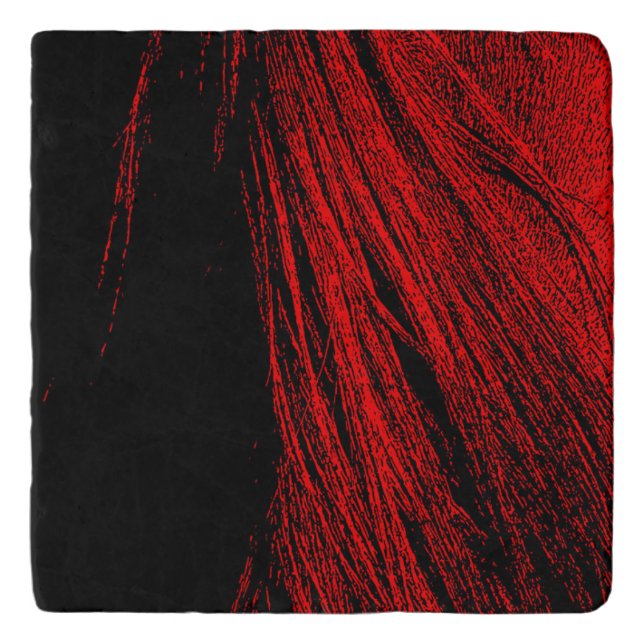 Red Horse Mane Abstract Trivet (Front)