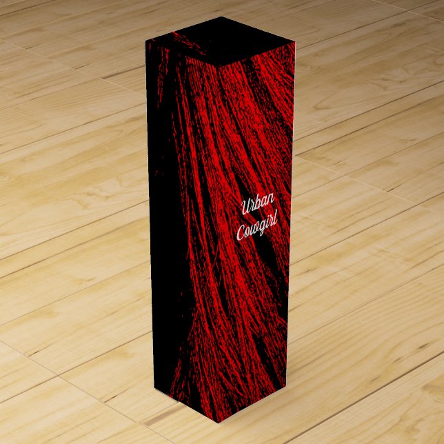 Red Horse Mane Abstract Wine Box (Front)