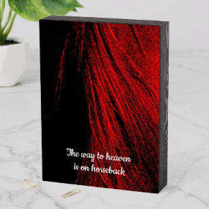 Red Horse Mane Abstract Wood Box Plaque Sign