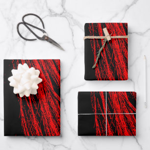 Red Horse Mane Abstract Wrapping Paper Sheets